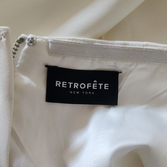 Retrofete Cream Jumpsuit Halter Padded Cups Size Medium Wide Leg - Picture 9 of 9